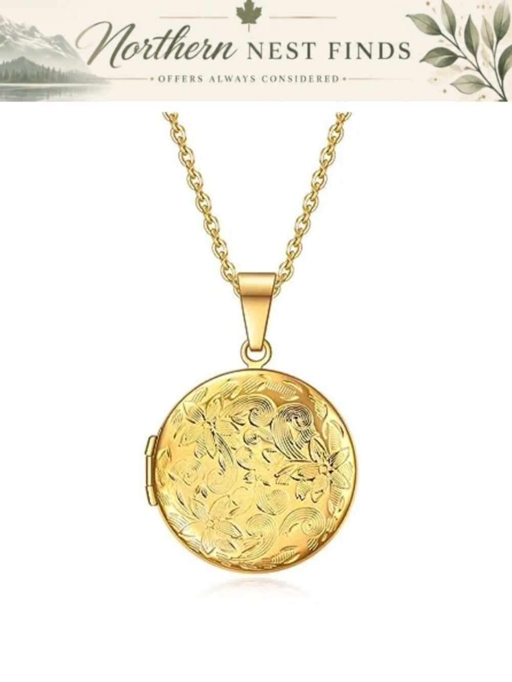 Stainless Steel Love Open Heart Photo Locket Necklace 20" Chain Women